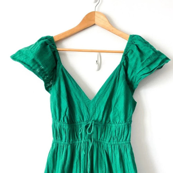 Greylin Riley Textured Cotton Tiered Maxi Dress Gumdrop Green  Size XS - Picture 6 of 10